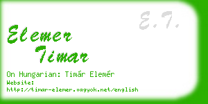 elemer timar business card