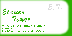 elemer timar business card